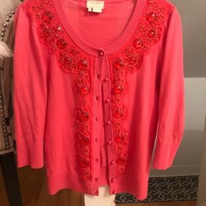 Kate Spade Pink Beaded Cardigan